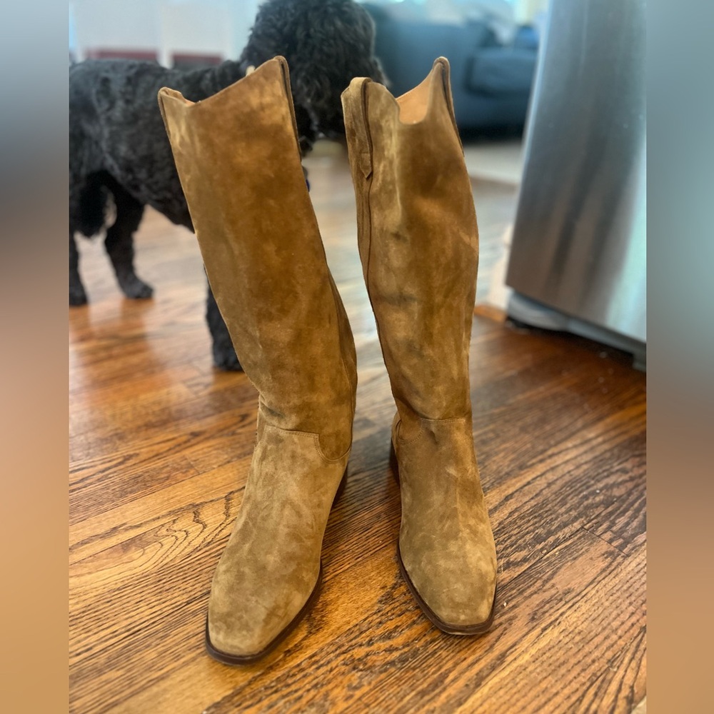 Sezane Tan Heeled Boots